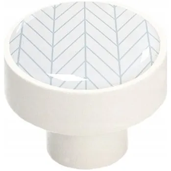 Nábytkové kování Nábytková úchytka GAMET GD08 bílá matná, světle modrá jedle