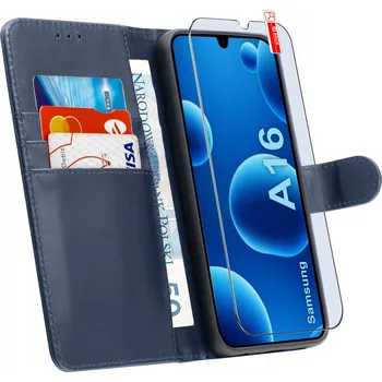 Pouzdro na mobilní telefon Flipové pouzdro KrainaGSM pro Samsung Galaxy A16 modré