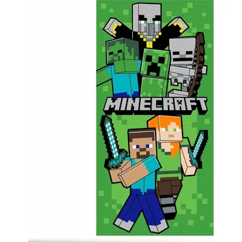 MINECRAFT OSUŠKA DO KOUPELE 70x140 BAVLNĚNÁ EVOKER CREEPER SKELETON ALEX