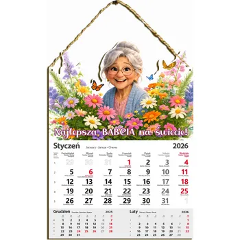 Kalendář Nástěnný kalendář 2026 pro babičku - Dárek ke Dni babiček a dědečků