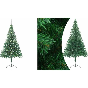 Vánoční stromek Umělý vánoční stromek se světýlky a ozdobami, 150 cm, 380 větviček
