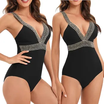 Dámské oblečení SNM jednodílné plavky černé barvy, velikost XL