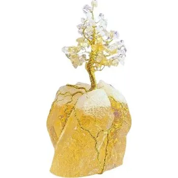 Požehnání Slunce | Strom Života hojnosti na orgonitu s vločkami pravého zlata