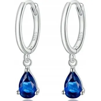 Náušnice Malé kruhové Náušnice ze safírového stříbro 925 SimplyMe + DÁREK