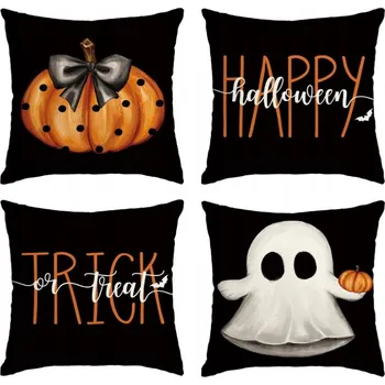 Dekorativní polštářek Povlaky na dekorativní polštáře s motivem Halloween 45 x 45 cm, 4 kusy