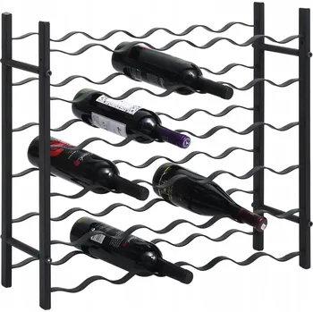 Stojan na víno Stojan na 36 lahví, černý, železný