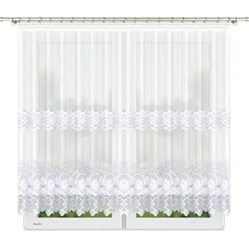 Záclona BytoTex Hotová bílá záclona s výšivkou Irena 400x150 cm