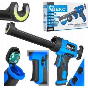 Vytlačovací pistole AUTOMATICKÁ VYTLAČOVACÍ PISTOLE NA SILIKON, LEPIDLO A TMELY, AKUMULÁTOROVÁ 4xAA GEKO