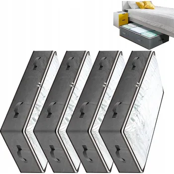 Úložný box 4 X Organizér na oblečení Šedý kontejner na Povlečení Přikrývka Obal