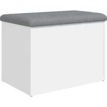 Zahradní lavice Lavice s úložným prostorem a polštářem, bílá, 62x42x45 cm, dřevotříska