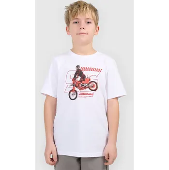 4F JUNIORSKÉ CHLAPECKÉ TRIČKO BÍLÉ BAVLNĚNÉ S POTISKEM VELIKOST 158 (12-13 let)