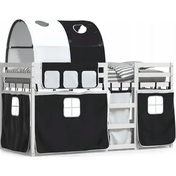 Postel Bílá patrová postel z masivního borovicového dřeva 205,5 x 95,5 x 112 cm