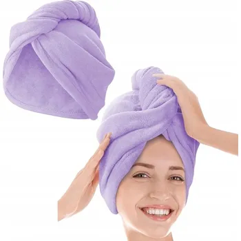 Ručník Turban na vlasy Spod Igły i Nitki z mikrovlákna fialový