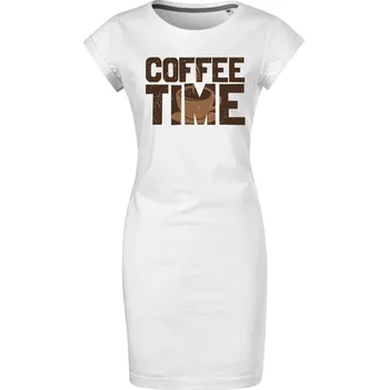 Dámské šaty Bavlněné letní šaty Coffee time Velikost: M, Barva: Bílá