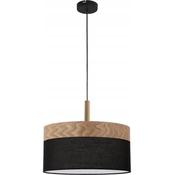 Závěsné svítidlo Orto Černé + Dřevěné 1X60W E27 Stínidlo