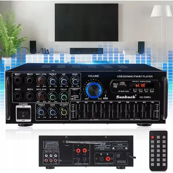 Hi-Fi komponenty AUDIO ZESILOVAČ BLUETOOTH FM RÁDIO PŘEHRÁVAČ AMPLITUNER STEREO VÝKONNÝ