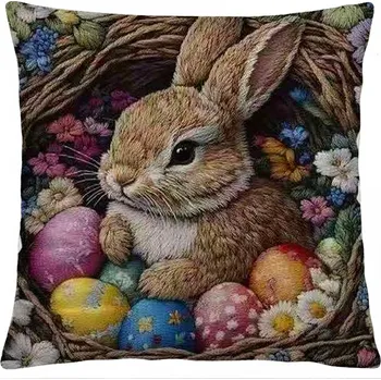 Polštář Velikonoční polštář EASTER RABBITS III. 40x40 cm Mybesthome Varianta: Povlak na polštář, 40x40 cm