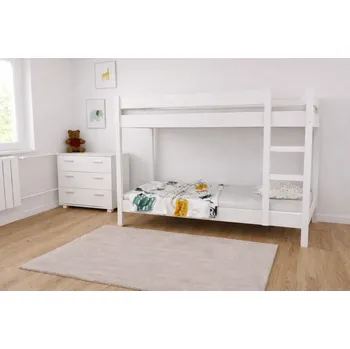 Dětská postel Patrová postel Gino 90x200 cm + rošty ZDARMA - bílá