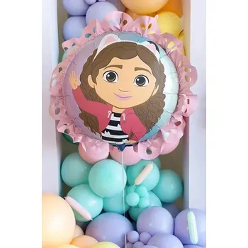 Foliový balónek kulatý s volánkem Gábinin Kouzelný Domek 52 cm Narozeniny