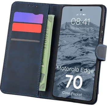 Pouzdro na mobilní telefon Flipové pouzdro Bizon pro Motorola Edge 70, modré