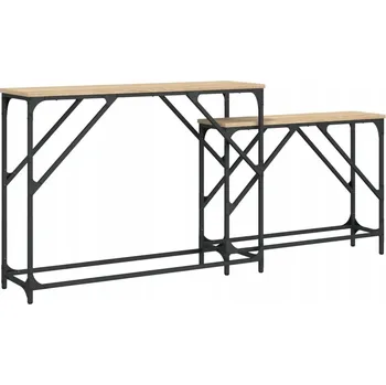 Konferenční stolek Sada 2 Zasouvacích Konzolových Stolků, Dub Sonoma, 100x28x75 cm a 80x22x60 cm