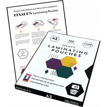 Laminovací fólie Lesklá laminovací Fólie A3 Hexagon