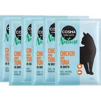 Krmivo pro kočku COSMA NATURE Kuřecí s Tuňákem 6x50g