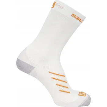 Pánské ponožky BĚŽECKÉ PONOŽKY SALOMON PULSE CREW BÍLÉ VYSOKÉ TENKÉ 42-44