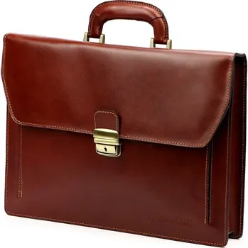 Pánská aktovka Hladká kožená aktovka Gregorio no. 819-1 hnědá