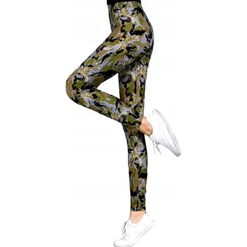 Dámské legíny Legíny Camouflage - Zelená/Květiny/Uni KP-34921