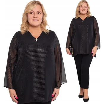 Dámská tunika Černá tunika s broží, velikost 48/50