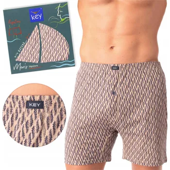Pánské spodní prádlo Pánské boxerky Key MXC 821 bavlna hnědé XL