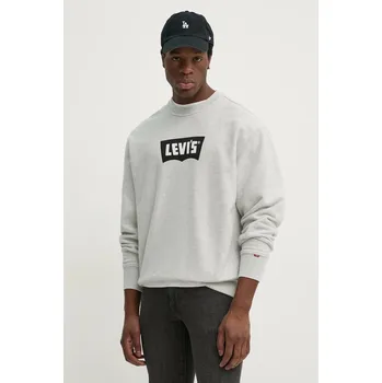 Dámské oblečení Bavlněná mikina Levi's PREMIUM GRAPHIC CREW 000MS šedá 09X, vel. XL