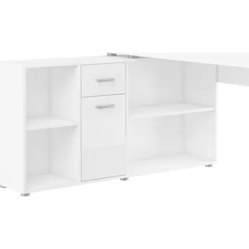 Psací stůl Psací stůl ROTHING, levý, bílá/bílý lesk