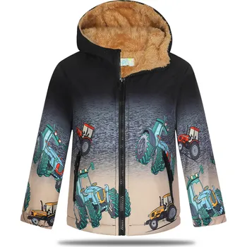 Chlapecká zimní bunda - KUGO FB0360, černá / béžová Barva: Černá, Velikost: 116