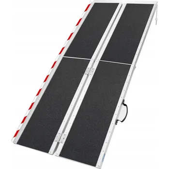 Nakládací rampa pro vozidlo ALUMINIJOVÁ RAMPA PRO INVALIDNÍ VOZÍKY, KOLA - SKLÁDACÍ, ZESÍLENÁ 183X74 CM, NOSNOST 300 KG