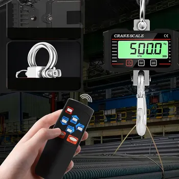 Průmyslová váha ELEKTRONICKÁ ZÁVĚSNÁ HÁKOVÁ VÁHA LCD s hákem + dálkové ovládání - pro sklady, rybaření a další