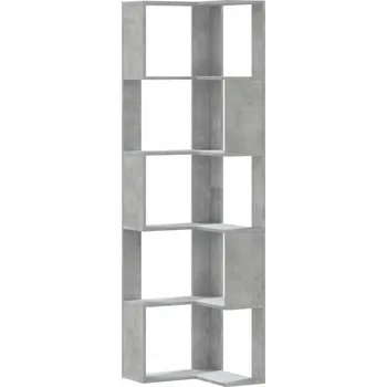 regál 5úrovňový rohový regál 50 x 50 x 179 cm šedý betonu