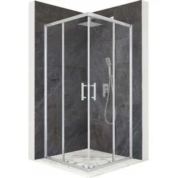Čtvercový stříbrný Sprchový kout 90x90cm, 6mm sklo + povrchová úprava ULTRACLEAN