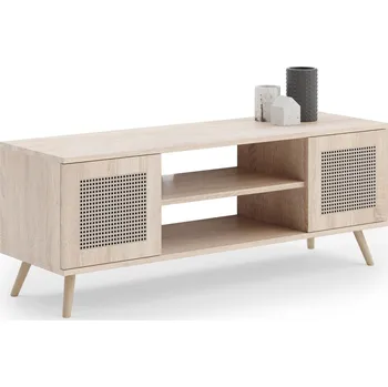 Televizní stolek TV stolek FOCUS Skříňka pod TV Komoda skandinávská 155 cm dub sonoma ratan