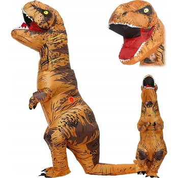 Karnevalový kostým VELKÝ DINOSAURUS KOSTÝM KARNEVALOVÝ OBLEK PRO DOSPĚLÉ NAFUKOVACÍ XL