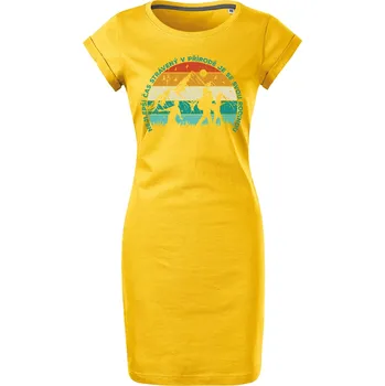 Dámské šaty Bavlněné letní šaty Čas v přírodě Velikost: 2XL, Barva: Žlutá