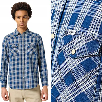 Pánská košile WRANGLER WESTERN INDIGO KOŠILE DARK WASH 112357250 M