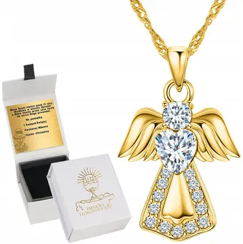 Náhrdelník STŘÍBRNÝ NÁHRDELNÍK ANDÍLEK SRDCE SVATÉ PŘIJÍMÁNÍ GRAVÍROVÁNÍ