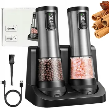 Mlýnek na koření LED Elektrický mlýnek na sůl a pepř koření regulace mletí 100ml