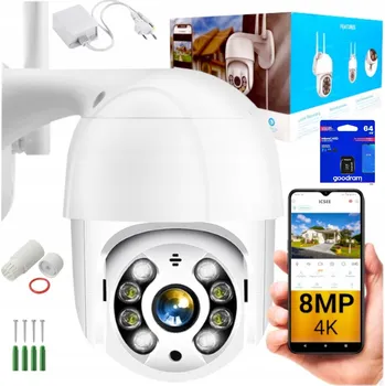 IP kamera OTOČNÁ WIFI VENKOVNÍ KAMERA 4K 8MP UltraHD UHD
