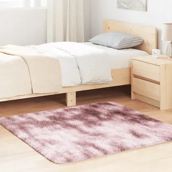 Koberec Koberec shaggy s dlouhým vlasem, NAVARRA, tlumená růžová, 120x120cm