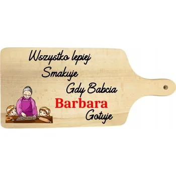 Obraz Dřevěné prkénko s potiskem Den babičky Všechno chutná lépe, když babička