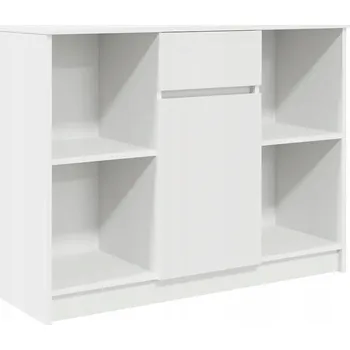 Komoda Bílá komoda s dvířky, 1 zásuvkou a 2 policemi, 101 x 35 x 76 cm