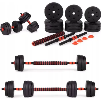Nastavitelné činky 2x10 kg sada s tyčí 20 kg osa